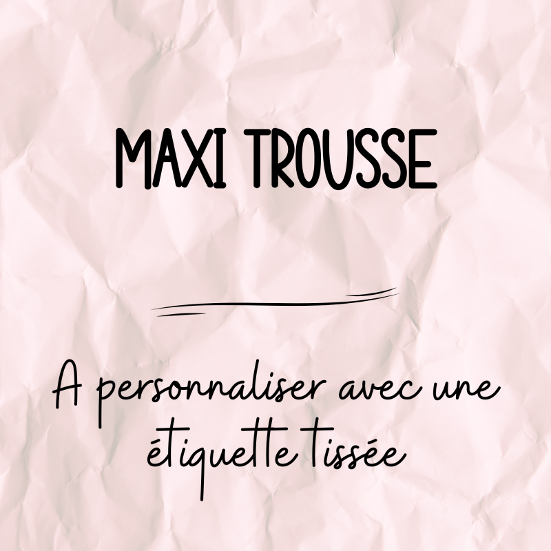 Maxi trousse velours côtelé à personnaliser avec une étiquette