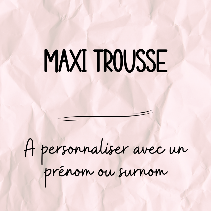 Maxi trousse velours côtelé à personnaliser avec un prénom