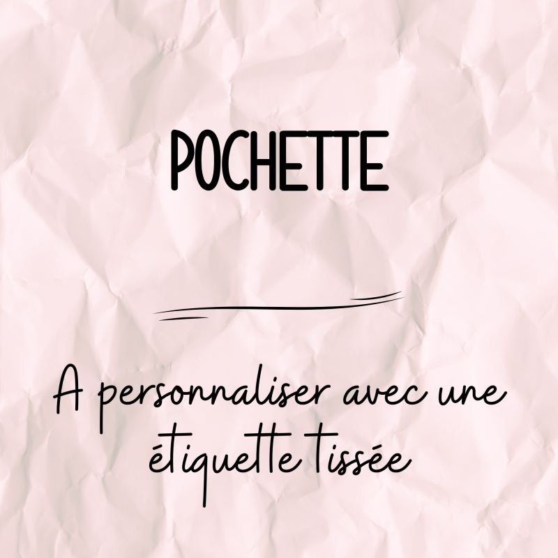 Pochette velours côtelé à personnaliser avec une étiquette