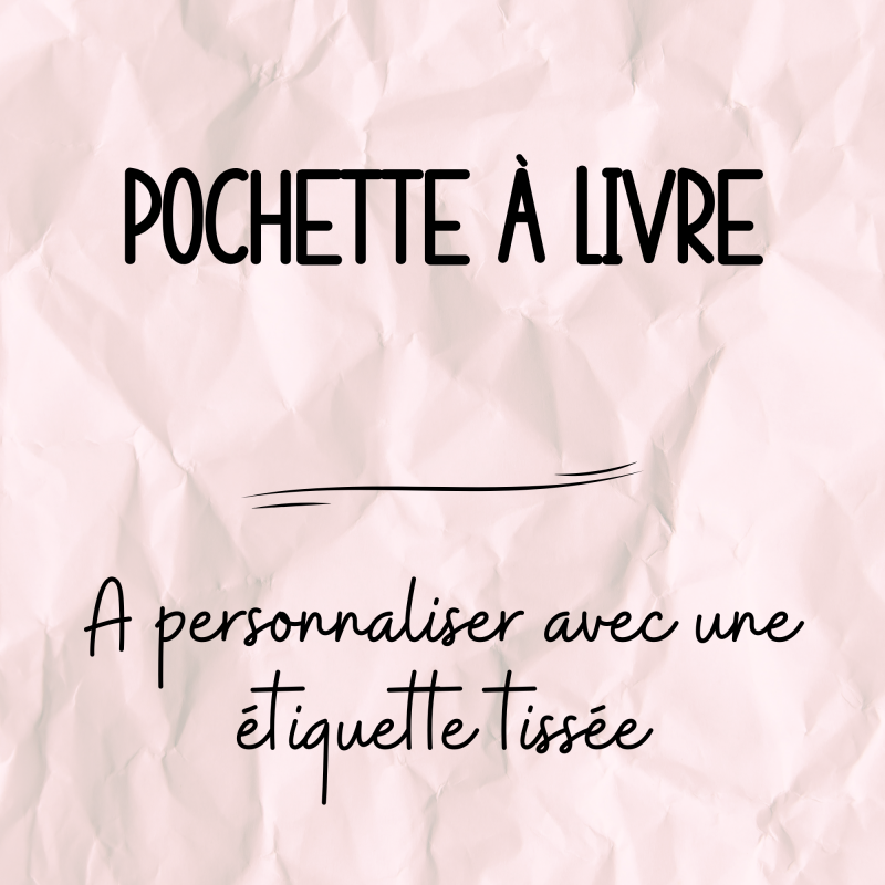Pochette à livre velours côtelé à personnaliser avec une étiquette