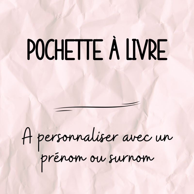 Pochette à livre velours côtelé à personnaliser avec un prénom