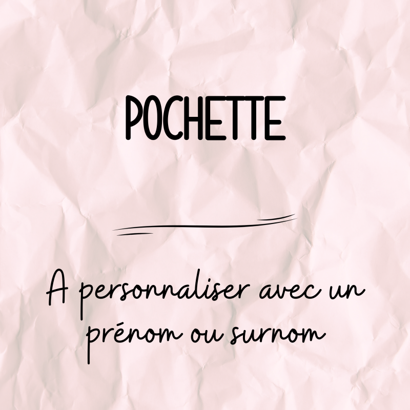 Pochette velours côtelé à personnaliser avec un prénom