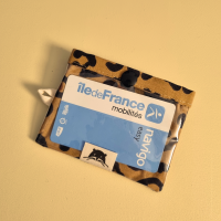 Porte-badge zippé - fauve