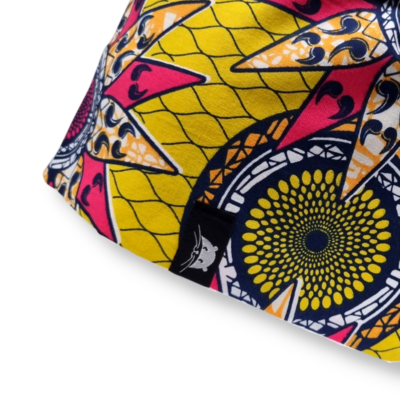 Calot court - wax étoiles africaines jaunes