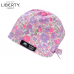 Calot de bloc couvrant - liberty of london betsy mauve et rose fluo