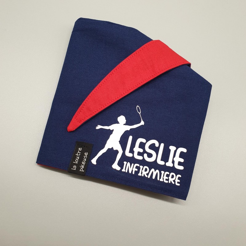 Calot de bloc couvrant réversible - rouge et bleu marine unis