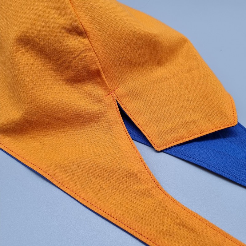 Calot de bloc couvrant réversible - bleu royal et orange uni