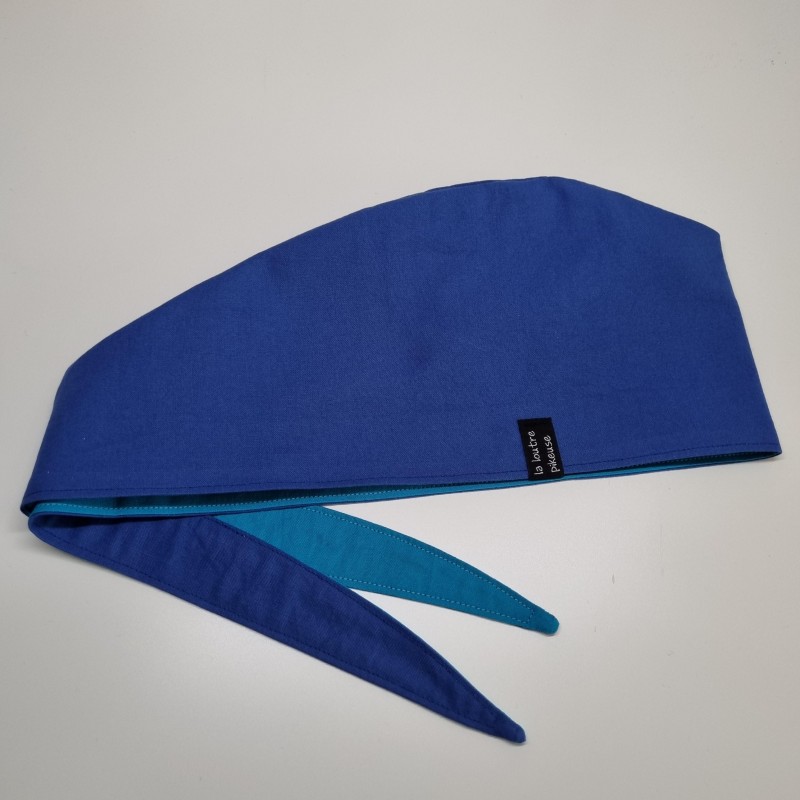 Calot de bloc couvrant réversible - bleu royal et bleu turquoise