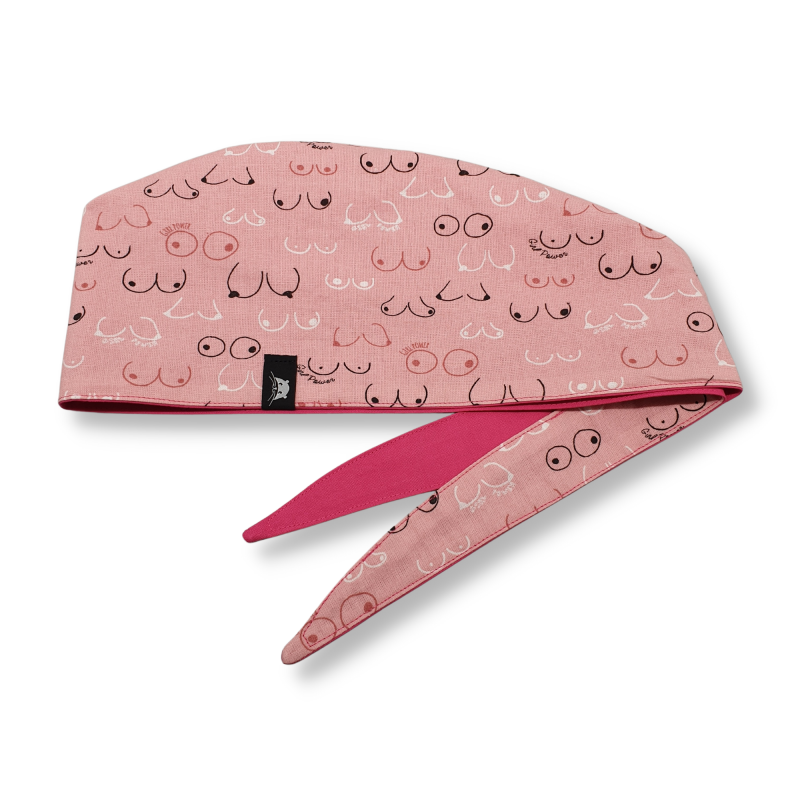 Calot de bloc couvrant réversible - girl power et rose uni