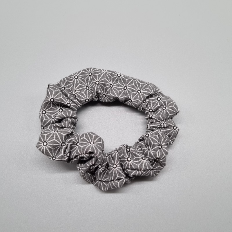 Chouchou à cheveux - asanoha gris