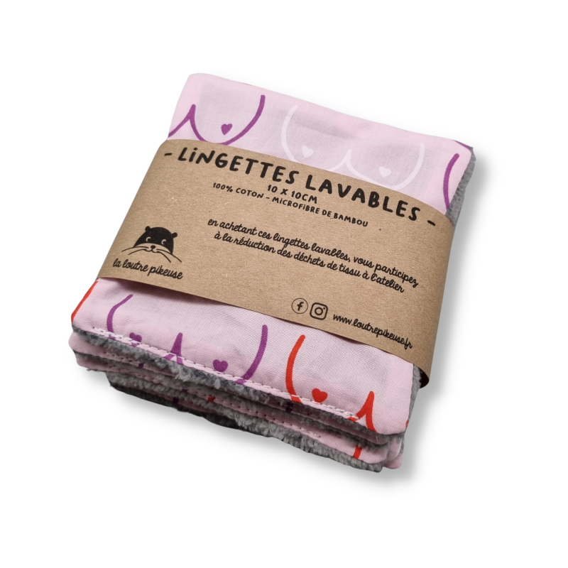 Lingettes lavables x10 - pack boobs