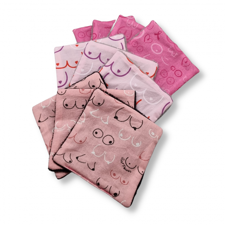 Lingettes lavables x10 - pack mix rose