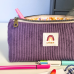 Maxi trousse velours côtelé à personnaliser avec une étiquette