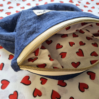 Pochette à calots - jeans et amour "NOUVEAU FORMAT"
