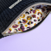 Pochette à calots - velours côtelé noir et féline "NOUVEAU FORMAT"