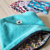 Pochette à calots - éponge de bambou lagon et baies vertes