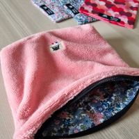 Pochette à calots - éponge de bambou bubble gum et mélu