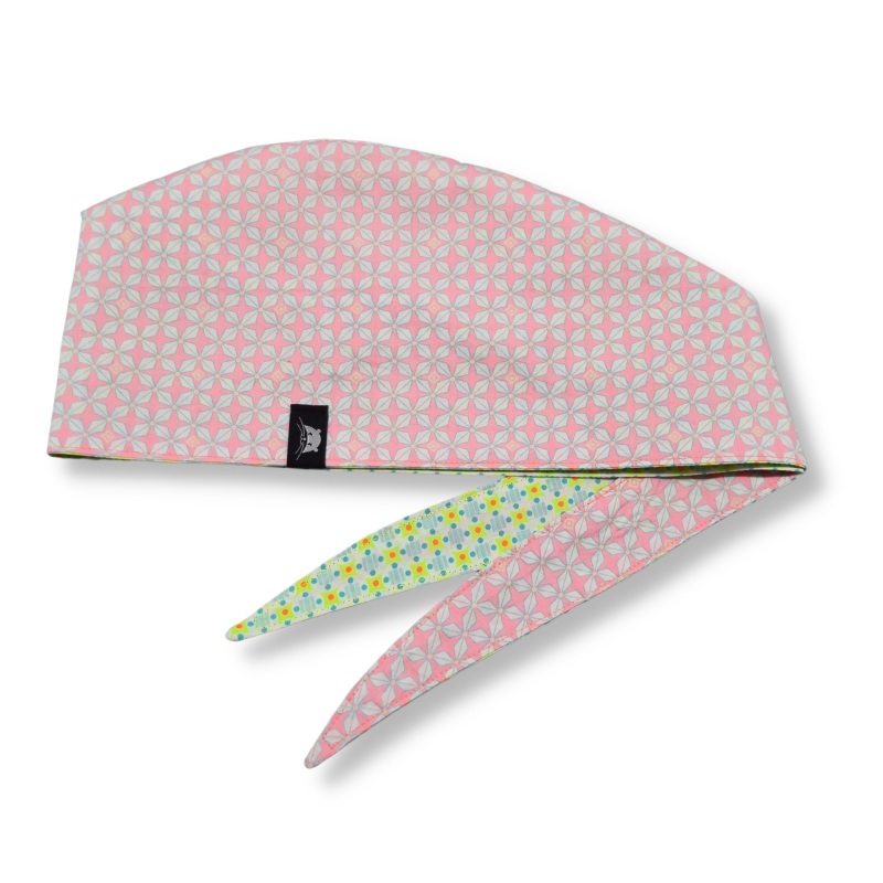 Calot de bloc couvrant réversible - petit pan stella jaune fluo et helium rose fluo