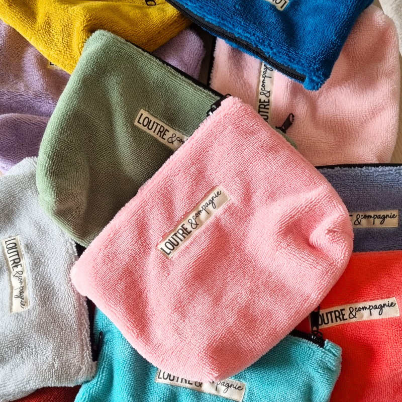 Trousse en éponge de bambou - 12 coloris au choix
