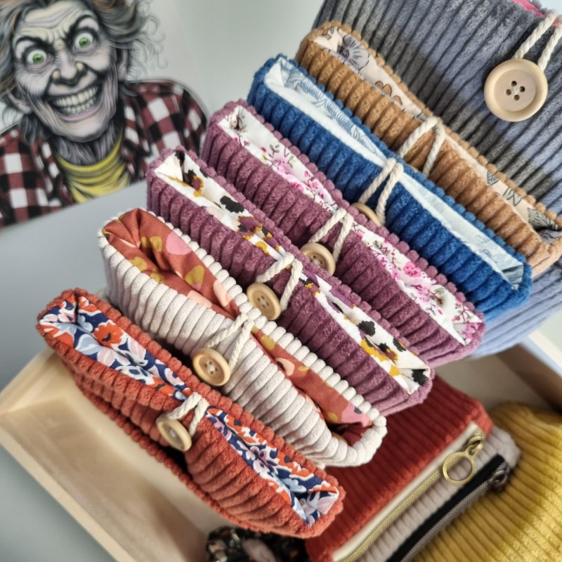 Pochette à livre velours côtelé à personnaliser