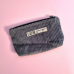 Pochette souple velours côtelé - gris souris et helium