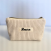 Pochette velours côtelé à personnaliser avec un prénom