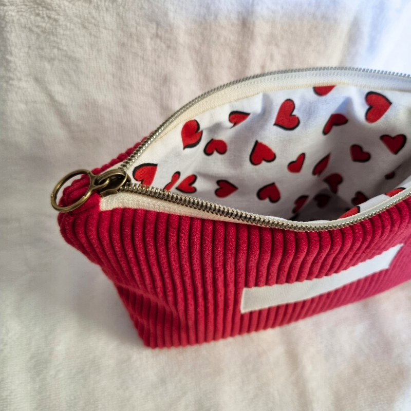Pochette velours côtelé - Amour