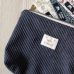 Trousse velours côtelé anthracite "petit chat"