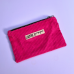 Pochette souple velours côtelé - rose et disco