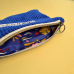 Pochette souple velours côtelé - bleu royal et suzanne