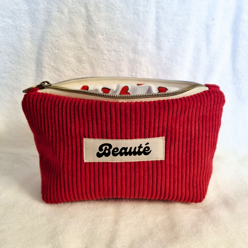Pochette velours côtelé - Amour