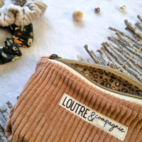 Pochette souple velours côtelé - camel