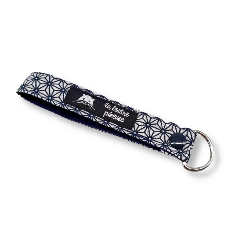 Porte-clés - asanoha bleu marine