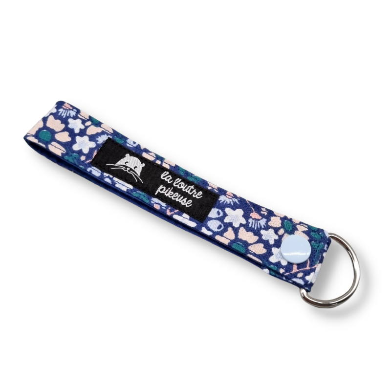 Porte-clés - fleurs bleues