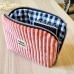 Trousse velours grosses côtes rose pastel "good mood"