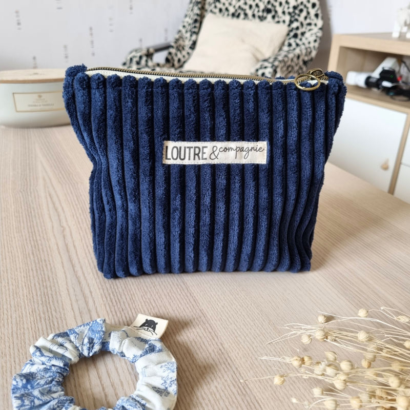 Trousse velours grosses côtes à personnaliser