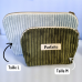 Trousse de toilette velours grosses côtes à personnaliser avec une étiquette tissée
