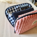 Trousse velours grosses côtes rose pastel "good mood"
