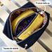 Trousse Make Up en moumoute bouclée rose poudré