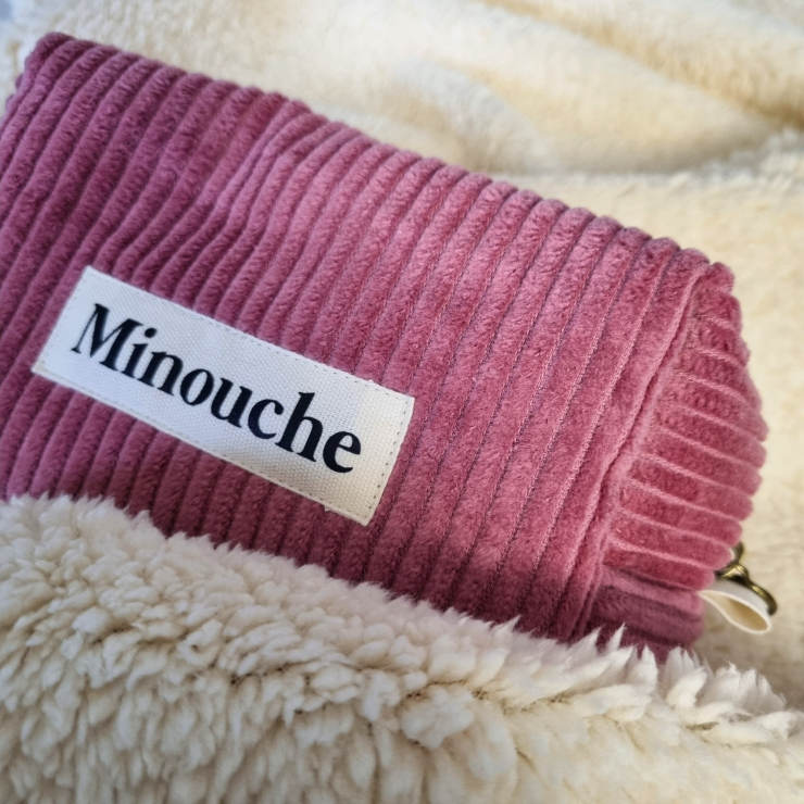 Trousse Make Up en velours côtelé - à personnaliser avec un prénom