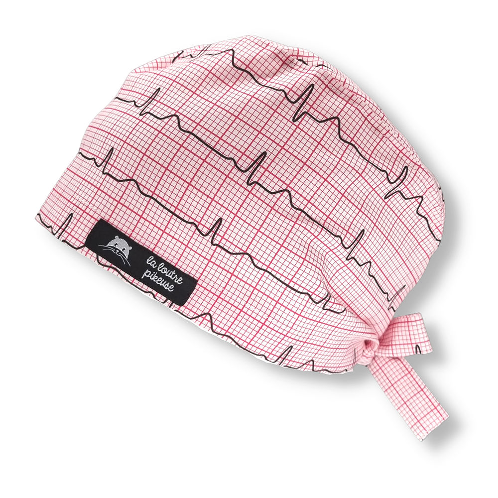 Calot de bloc couvrant avec un tracรฉ d'รฉlectrocardiogramme