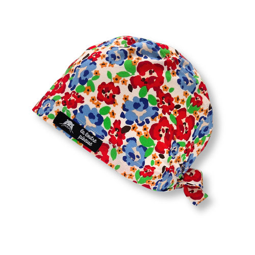 Calot de bloc couvrant - Annie Calot de bloc couvrant avec des fleurs multicolores