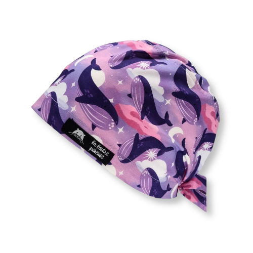 calot de bloc couvrant baleines violettes, mer, animaux, fond marin