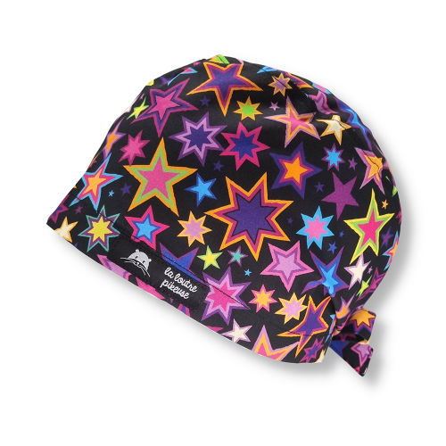 Calot de bloc couvrant noir avec des étoiles multicolores