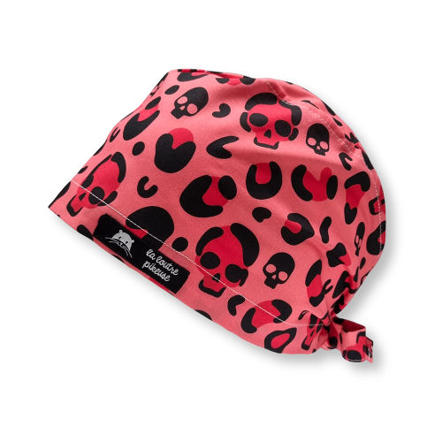 Calot de bloc couvrant - Léo skull Calot de bloc couvrant léopard rose avec des têtes de mort