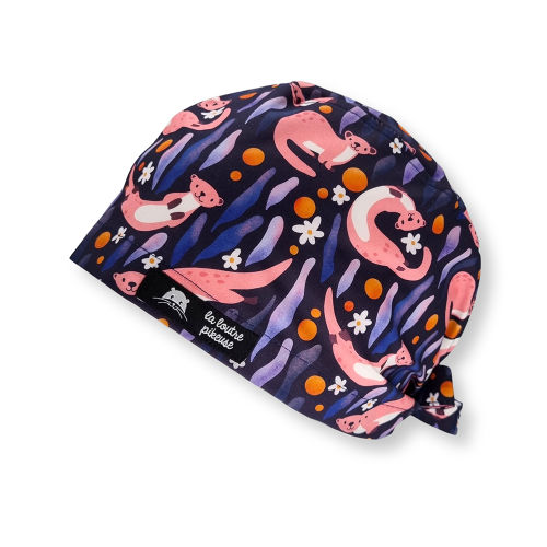 Calot de bloc couvrant mignonne petite loutre rose