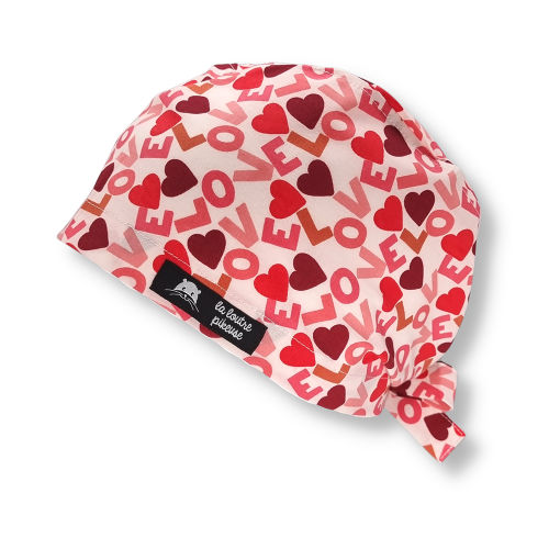 Calot de bloc couvrant avec des coeurs rouges et love