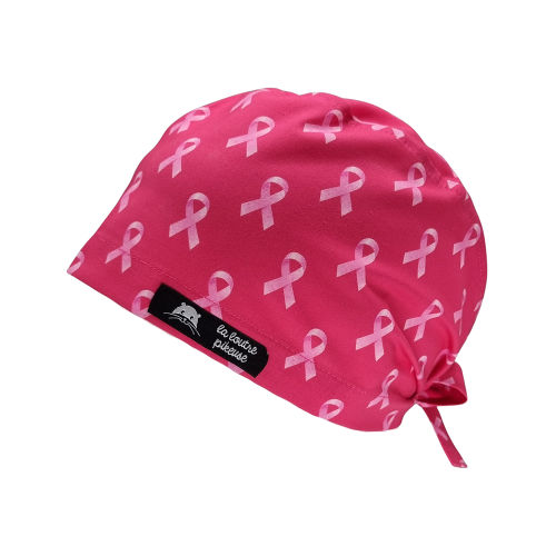 Calot de bloc couvrant - Ruban rose Calot de couvrant avec des rubans roses pour octobre rose