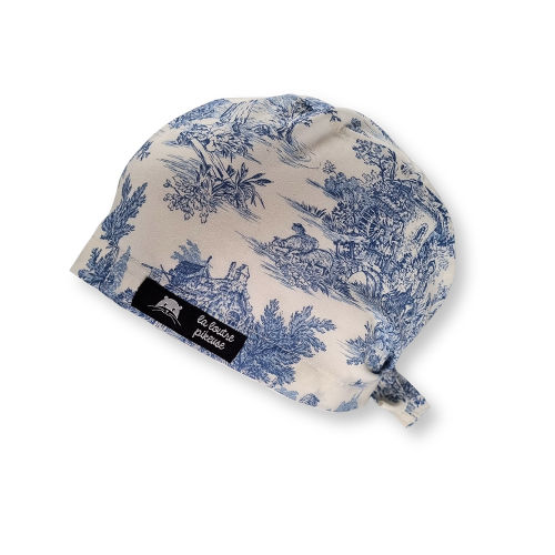 Calot de bloc couvrant avec l'intemporelle toile de jouy bleu