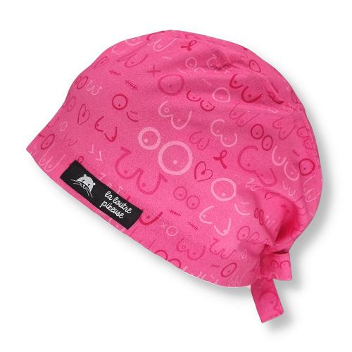 Calot de bloc couvrant - Octobre rose Calot de couvrant avec des seins pour octobre rose